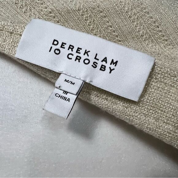 Derek Lam 10 Crosby Metallic Yarn Cross Front / Back Woolblend Sweater - Picture 6 of 8